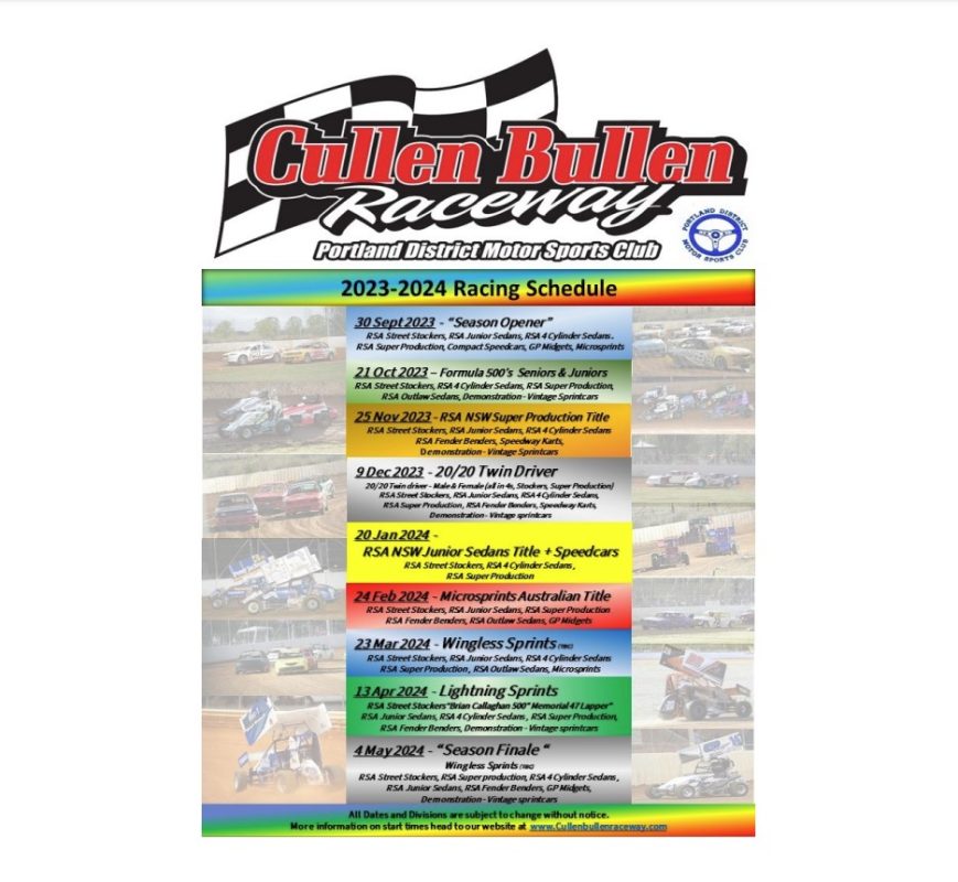 The Cullen Bullen Racing Calendar is here! Seven Valleys Tourism