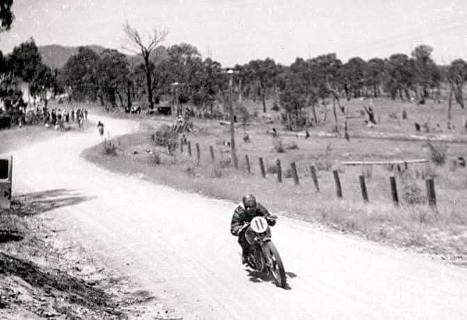 Hartley vale Motorbike Lone racer black and white